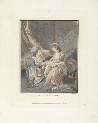 Moeder met kind en dienstmeisje by Louis Marin Bonnet