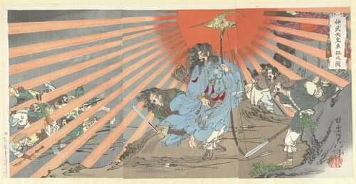 De Oostelijke expeditie van keizer Jinmu by Watanabe Nobukazu