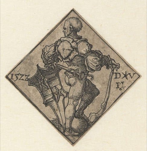 Soldaat met wapenschild by Dirck Vellert