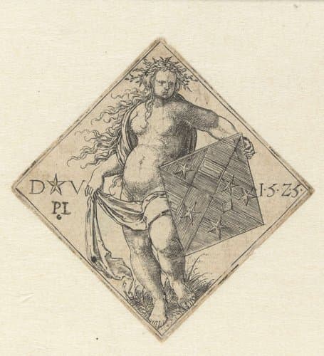 Naakte vrouw met wapenschild by Dirck Vellert