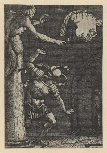 Oedipus en de sfinx by Nicolaas Hogenberg