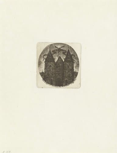 Oud poortgebouw van Palais de Justice in Parijs by Charles Meryon