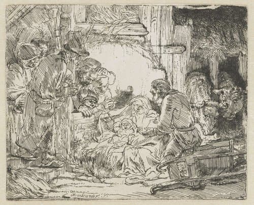The adoration of the shepherds: with the lamp by Rembrandt van Rijn