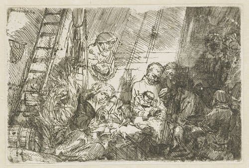 De besnijdenis in de stal by Rembrandt van Rijn