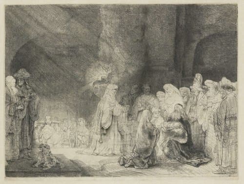 Het loflied van Simeon by Rembrandt van Rijn