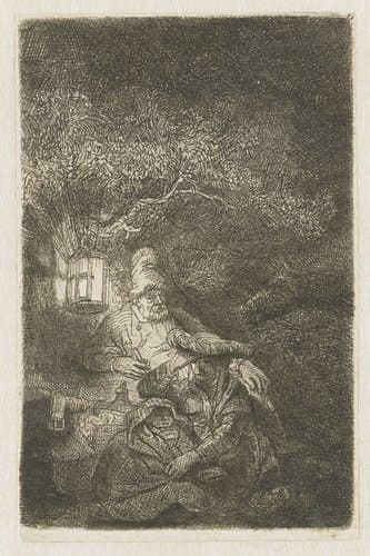 The rest on the flight into Egypt: a night piece by Rembrandt van Rijn