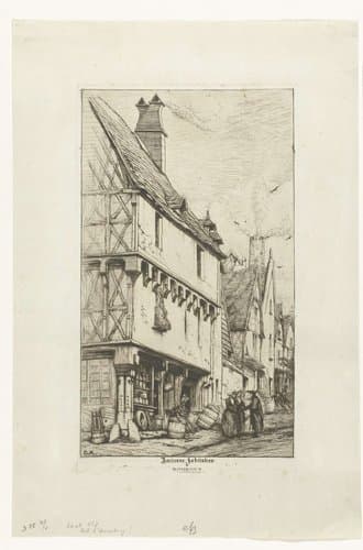 Oud huis of Huis van de Muzikant in Bourges by Charles Meryon