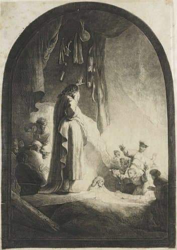 The raising of Lazarus: the larger plate by Rembrandt van Rijn