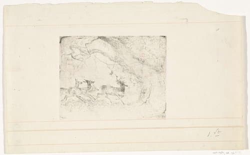 Vier lopende herten by Johannes Tavenraat