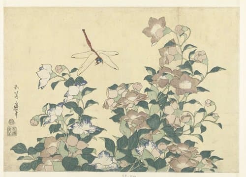 Grote bloemen by Katsushika Hokusai