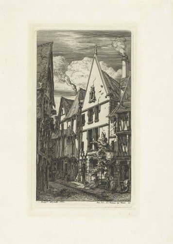 La Rue des Toiles à Bourges by Charles Meryon
