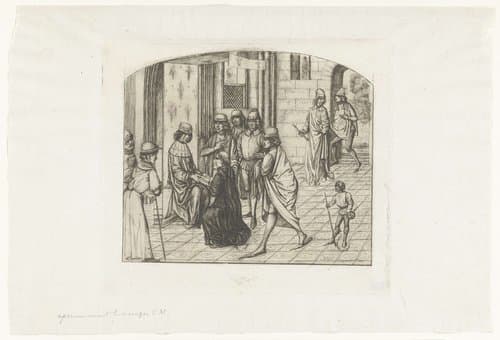 Drukker Valère Maxime wordt voorgesteld aan koning Lodewijk XI by Charles Meryon