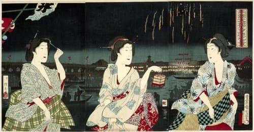 Ryogoku hanabi yusuzumi no kei by Utagawa Kunichika