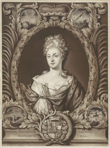 Portret van Wilhelmina Hedwige van Hessen-Philippsthal by Pieter Schenk (I)