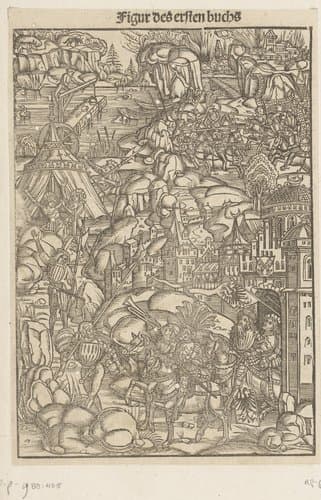 Veldslag van Julius Caesar tegen de Galliërs by anonymous; anonymous