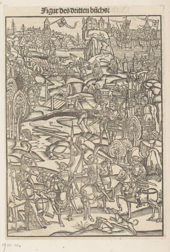 Veldslag van Julius Caesar in de omgeving van Venetië by anonymous