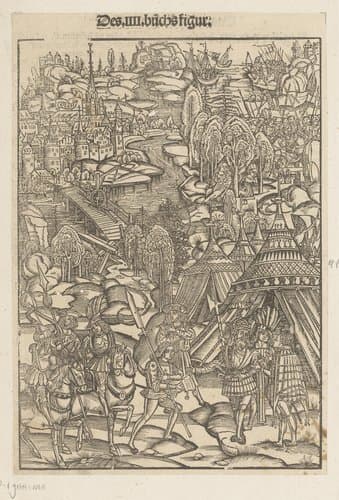Veldslag van Julius Caesar in de omgeving van Keulen by anonymous