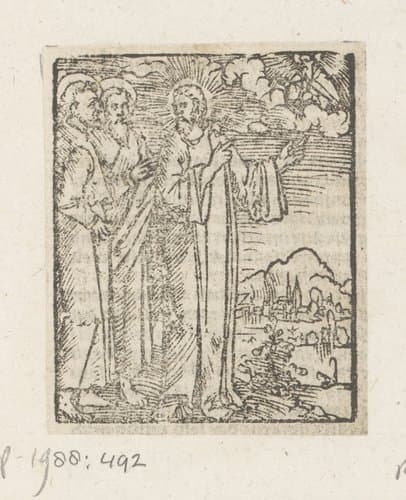 Christus met twee discipelen by anonymous; anonymous