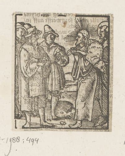 Christus met een lam op zijn schouders by anonymous; anonymous