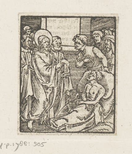 Christus geneest een zieke by anonymous; anonymous