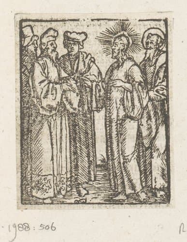 Christus sprekend met Joden by anonymous; anonymous