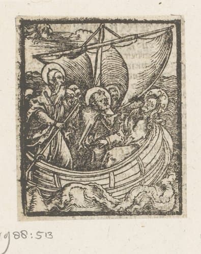 Christus slapend in het schip bij storm by anonymous; anonymous