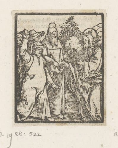 Christus sprekend met de Joden die hem willen stenigen by anonymous; anonymous