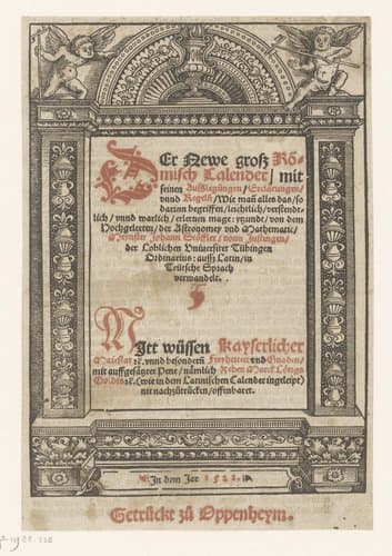 Architecturale omlijsting met twee putti by anonymous; anonymous