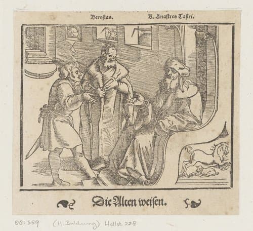 Tiende gebod: leg over een ander geen vals getuigenis af by anonymous; Hans Baldung Grien