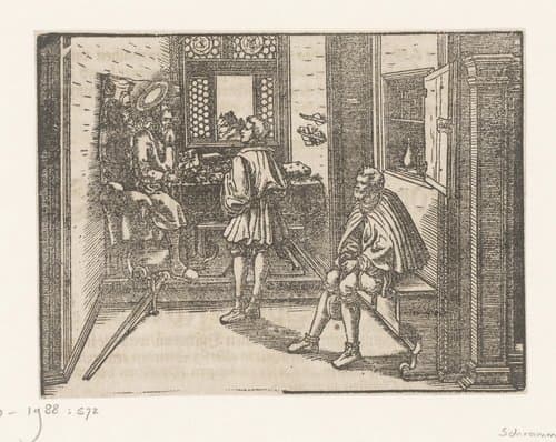Apostel Paulus overhandigt een brief aan een bode by anonymous; anonymous