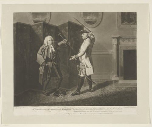 Interieur met William Parsons en John Moody als Varland en Majoor O'Flaherty by William Dickinson