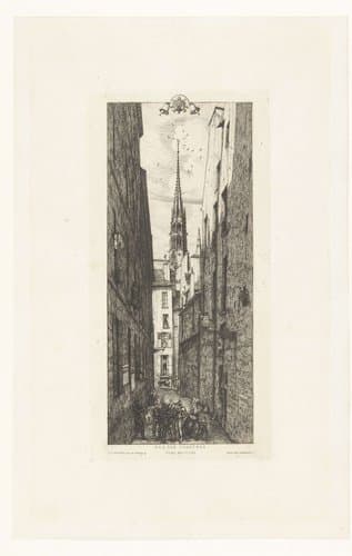 Rue des Chantres in Parijs by Charles Meryon