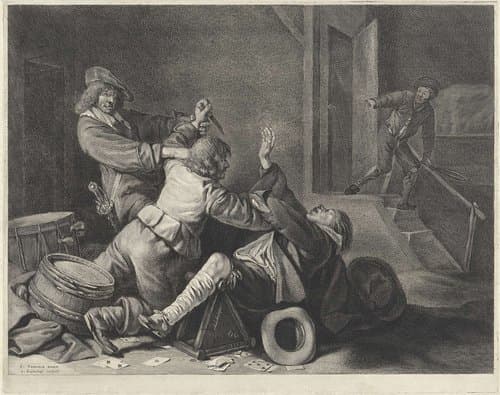 Gevecht in een interieur by Jonas Suyderhoef