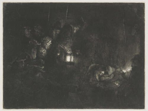 The Adoration of the Shepherds by Rembrandt van Rijn