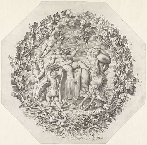 Bacchanaal met dronken Silenus