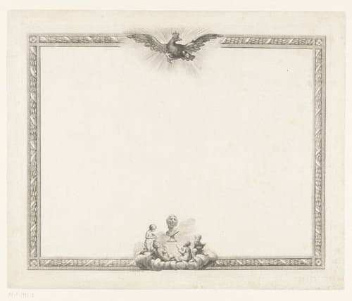 Blanco patent van de Koninklijke Academie der Schone Kunsten in Berlijn met decoratieve omkadering by Daniel Nikolaus Chodowiecki