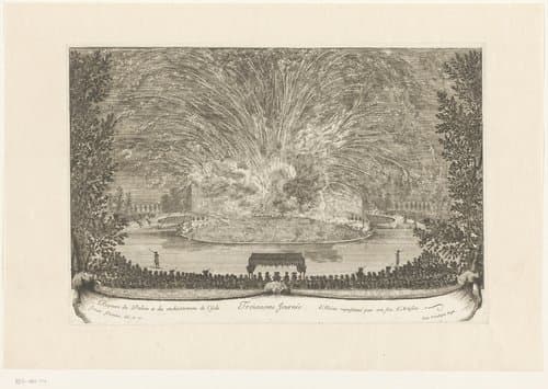 Einde van de feestelijkheden op Versailles met vuurwerkspektakel by anonymous