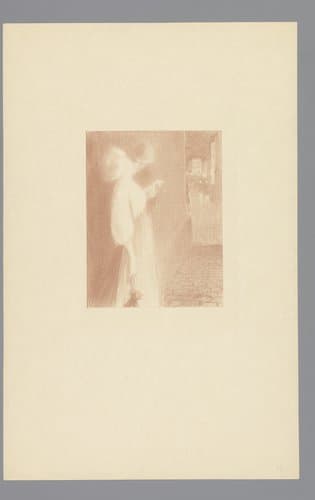 Kussende man en vrouw op straat by Théophile Alexandre Steinlen