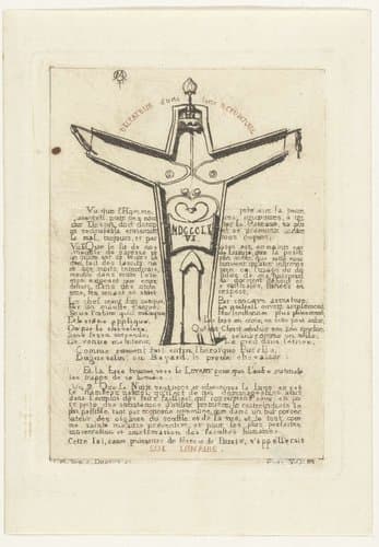 Pamflet met Loi Lunaire en figuur staand in nis by Charles Meryon