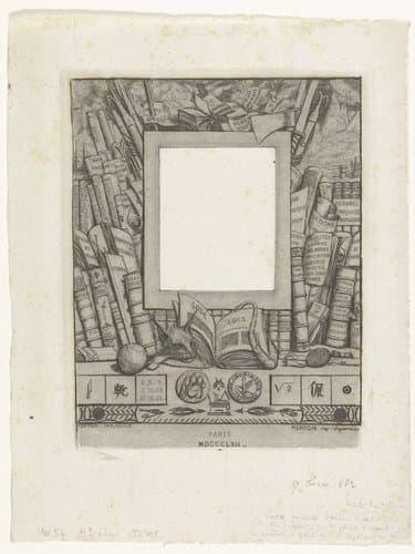 Project d'encadrement pour le portrait d'Armand Guéraud by Charles Meryon