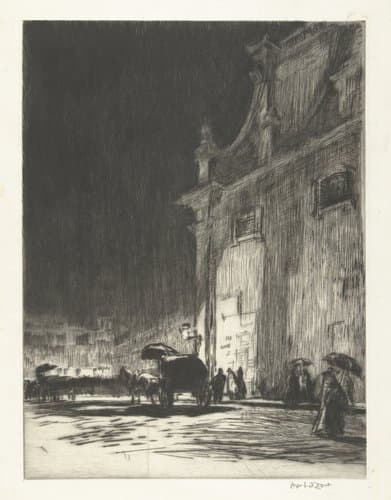 Regenachtige avond in Rome by Muirhead Bone