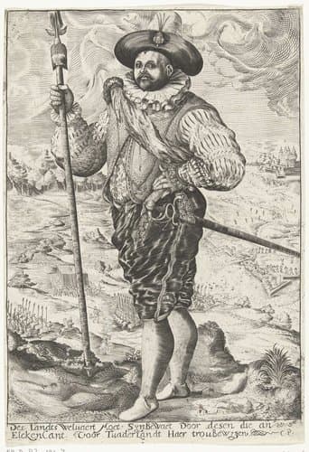 Soldaat met lans en degen by Floris Balthasarsz. van Berckenrode