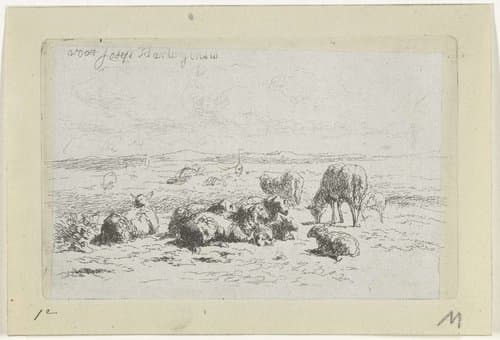 Duinlandschap met schapen by Simon van den Berg