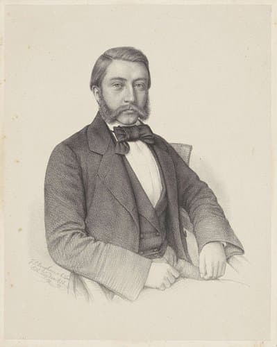 Portret van J. A. Moll by Johann Peter Berghaus