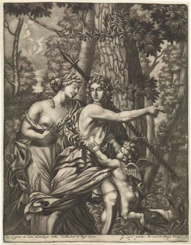Venus weerhoudt Adonis van de jacht by Pieter van den Berge