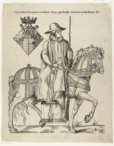 Portret van Maria van Gulik te paard by Cornelis Anthonisz.