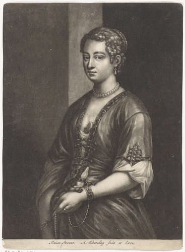 Jonge vrouw met een hond op de arm by Abraham Bloteling