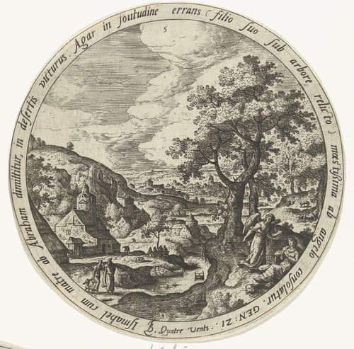 Abraham verdrijft Hagar en Ismaël by unknown