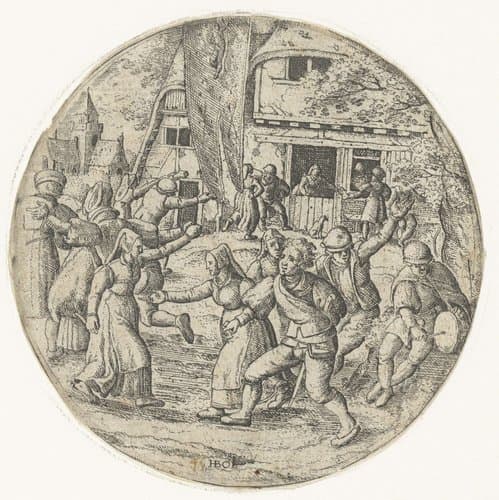 Dansende boeren by Hans Bol