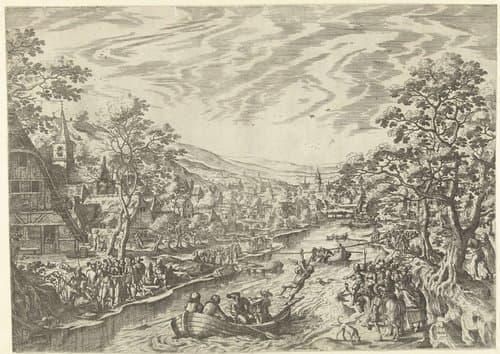 Het trekken om de gans by Hans Bol